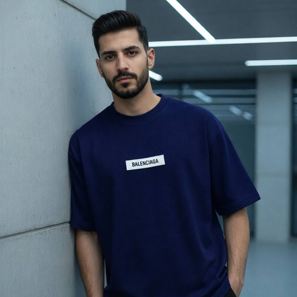 تیشرت مراکشی کبریتی سرمه ای بالنسیاگا