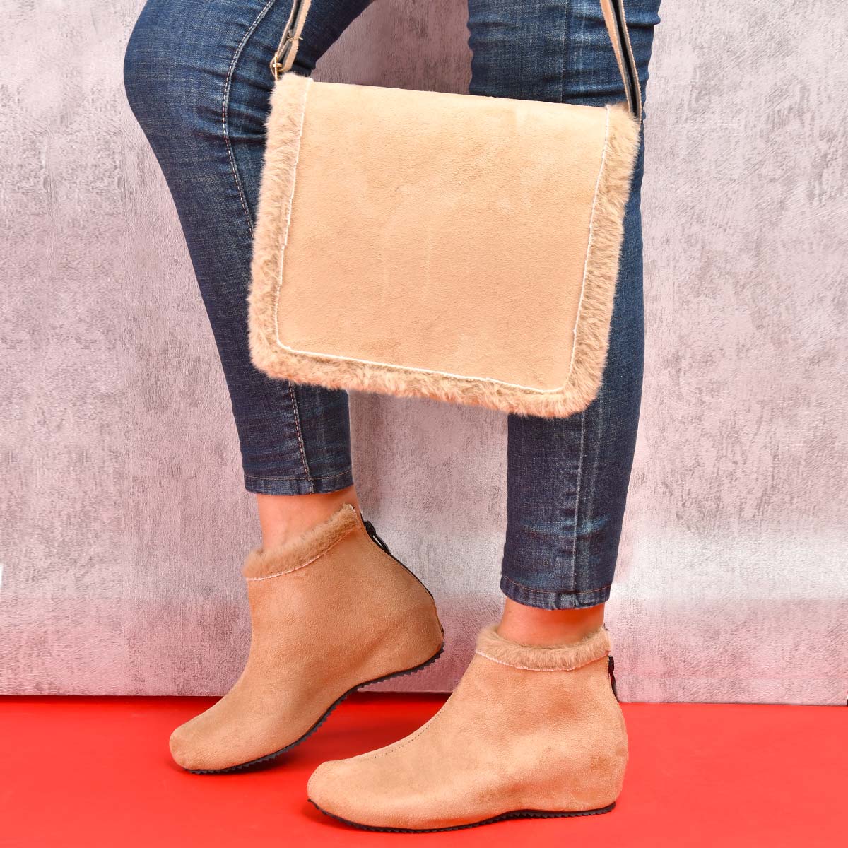 ست کیف و کفش دخترانه ariana کرم