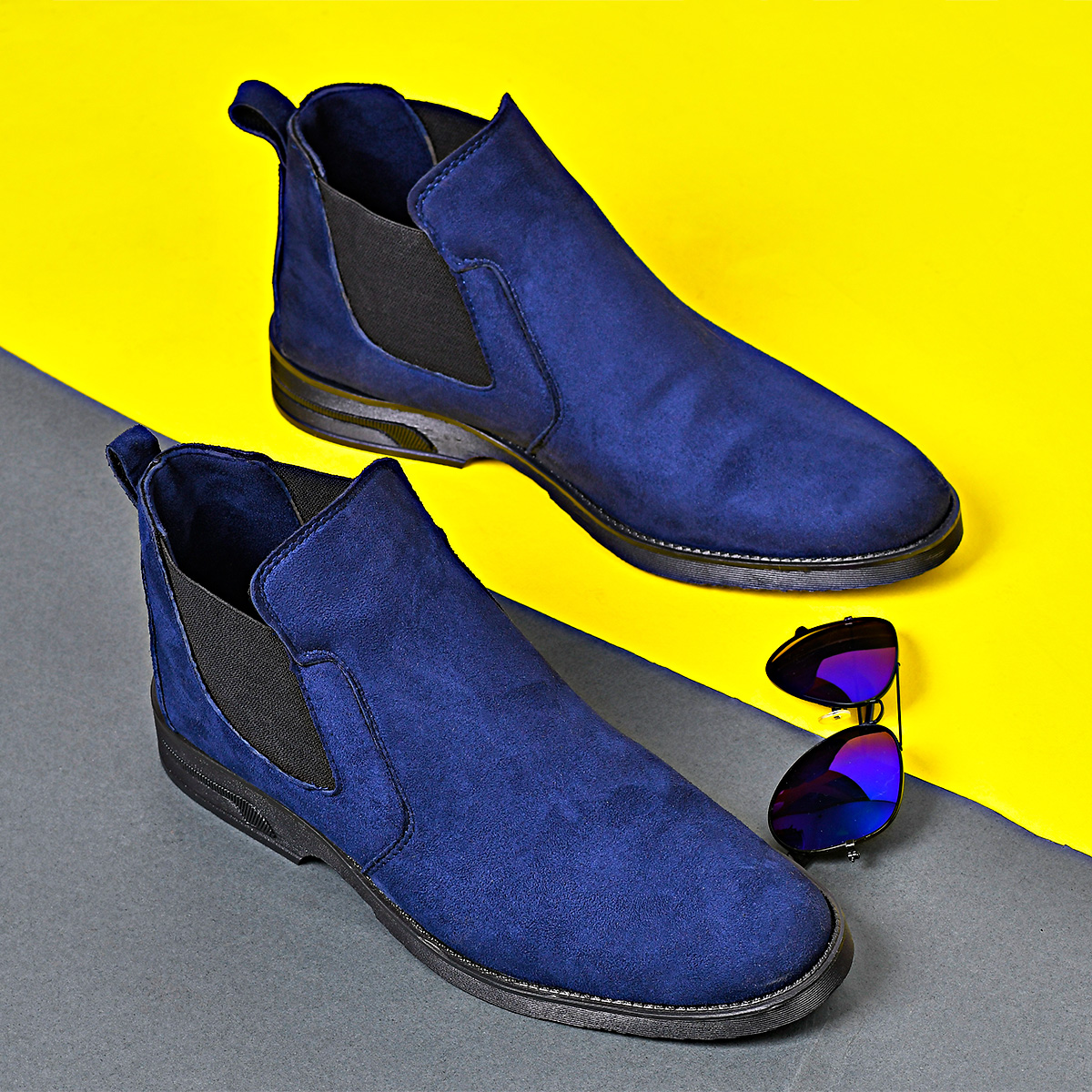 کفش ساقدارسرمه ای مردانه مدل Alvand