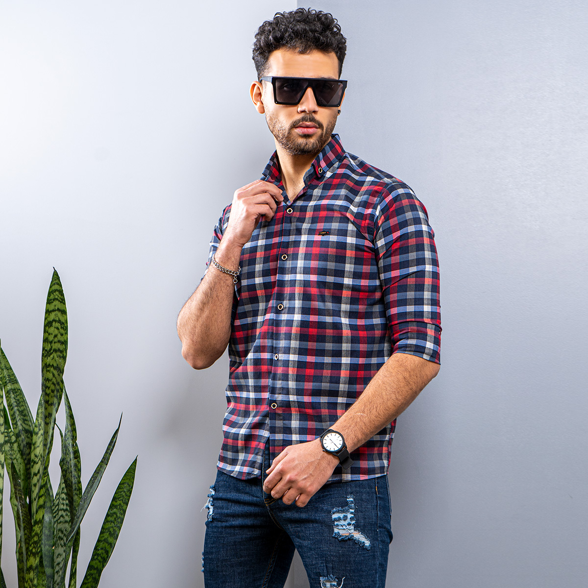 پيراهن مردانه چهار خونه مدل ADIR