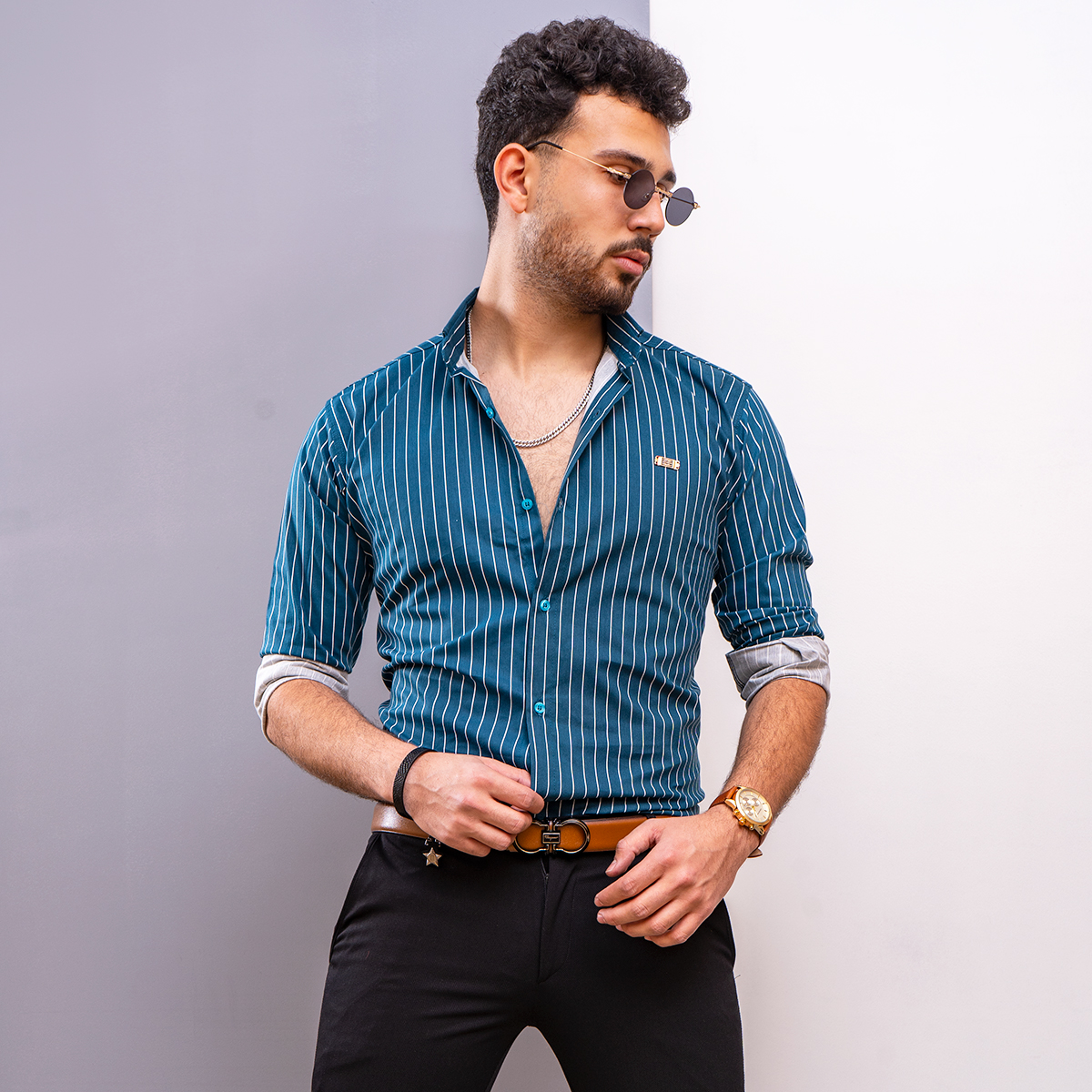 پيراهن مردانه رنگ سبز مدل Nelson