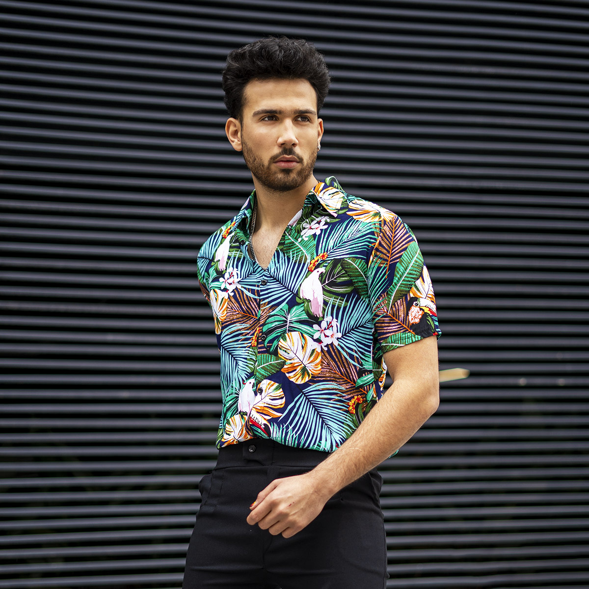 پیراهن هاوایی مردانه (T)مدل Peder