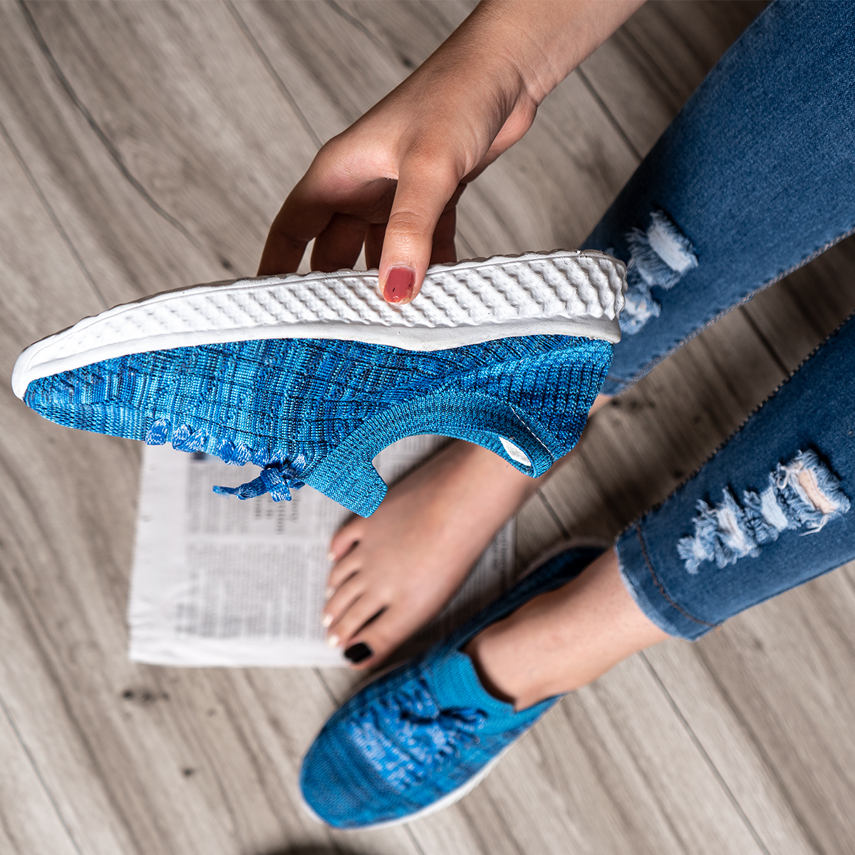 کفش ورزشی زنانه آبی مدل Bela