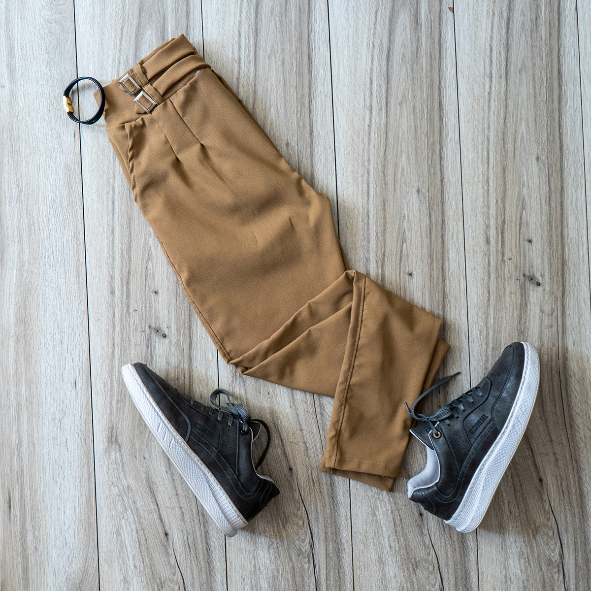 شلوار دوسگک خاکی مردانه مدل Migel