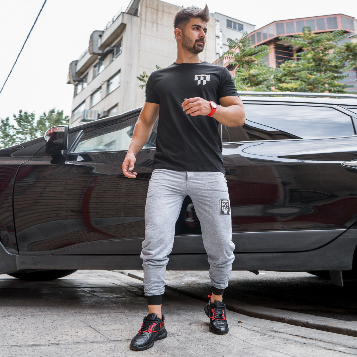 شلوار اسلش Not Ok مردانه طوسی روشن مدل Caren