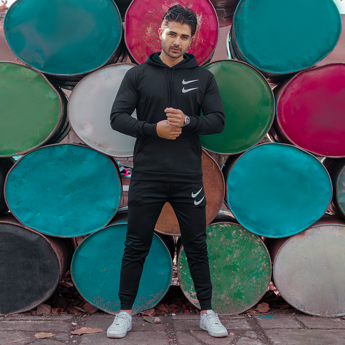 ست هودی شلوار مردانه دو نایک مدل jami