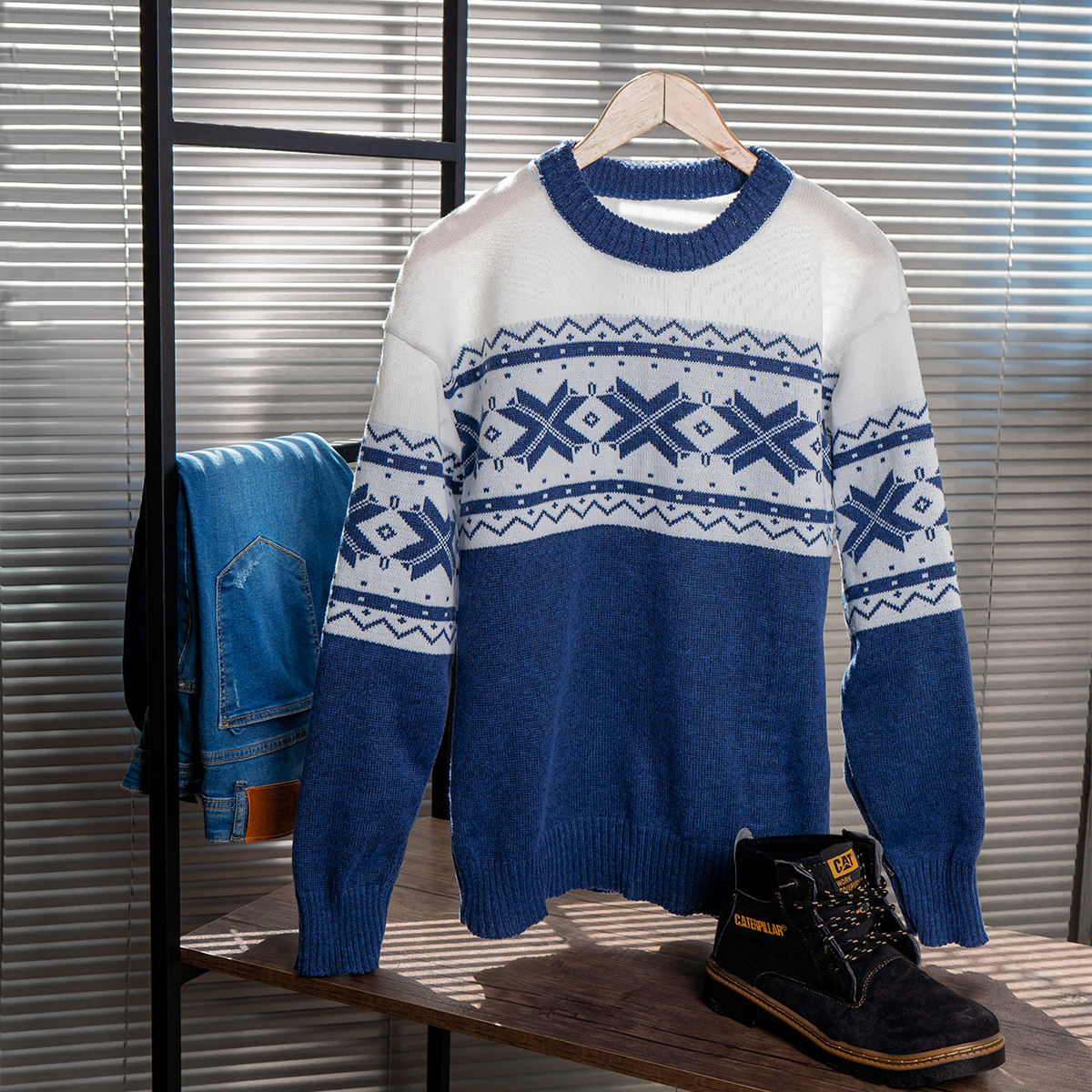 پلیور بافت سرمه ای مدل Boran