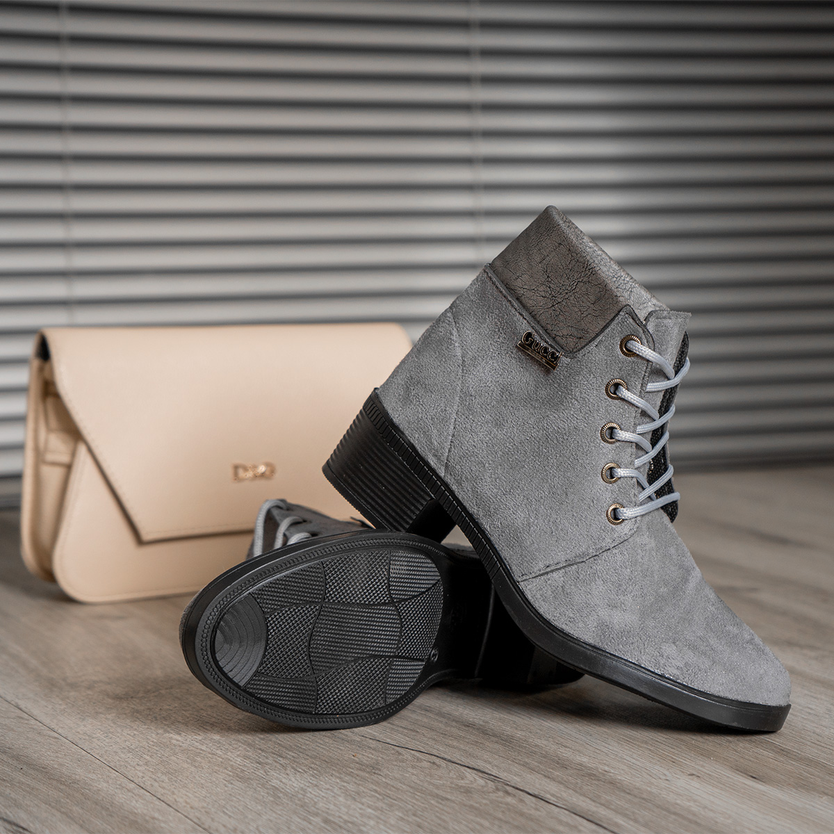 نیم بوت دخترانه طوسی مدل Diana