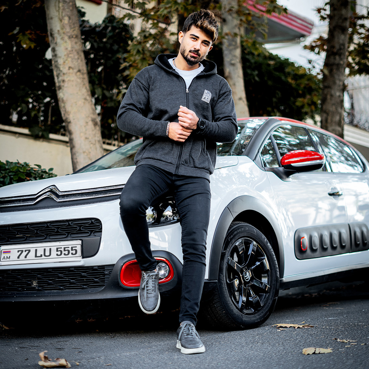 سوییشرت ذغالی مردانه مدل A2021