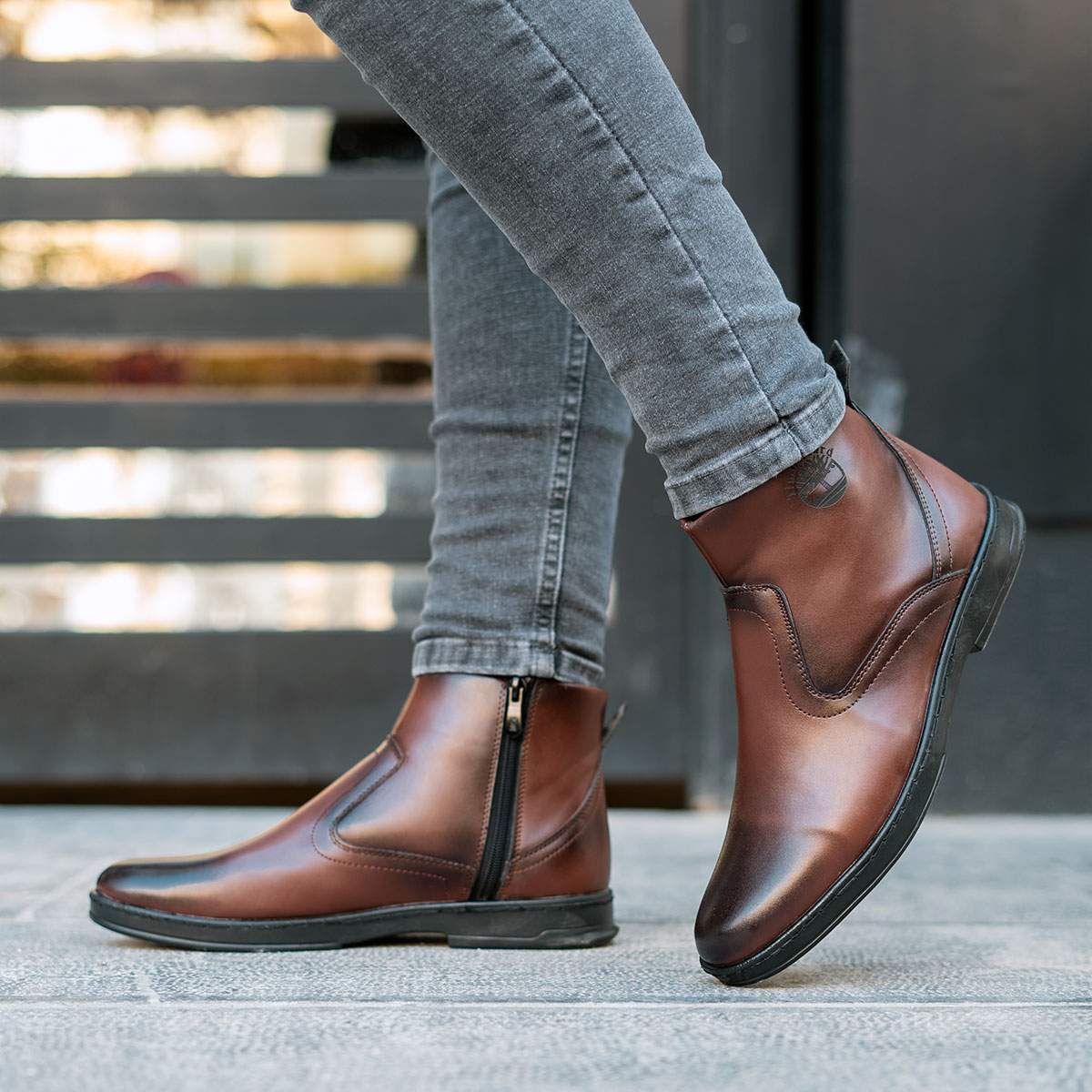 نیم بوت مردانه قهوه ای مدل Rad