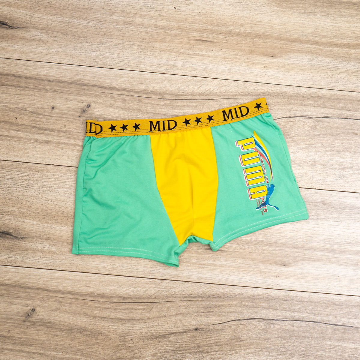 شورت نیم پا مردانه سبز زرد طرح مدل G30(T)