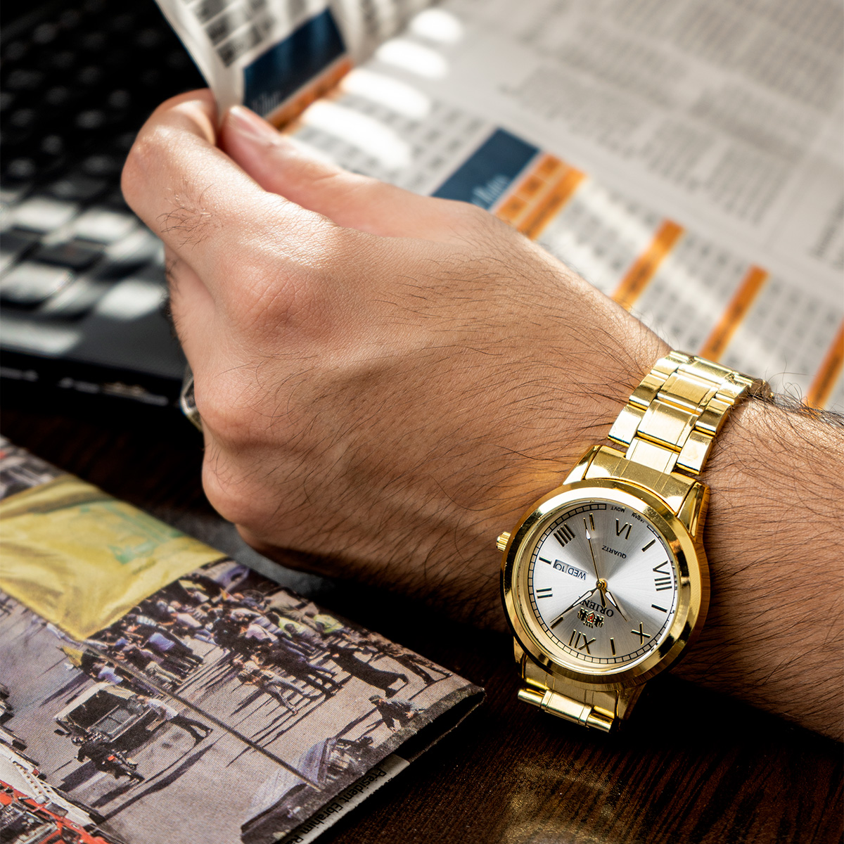 ساعت مچی Orient طلایی مدل Z20