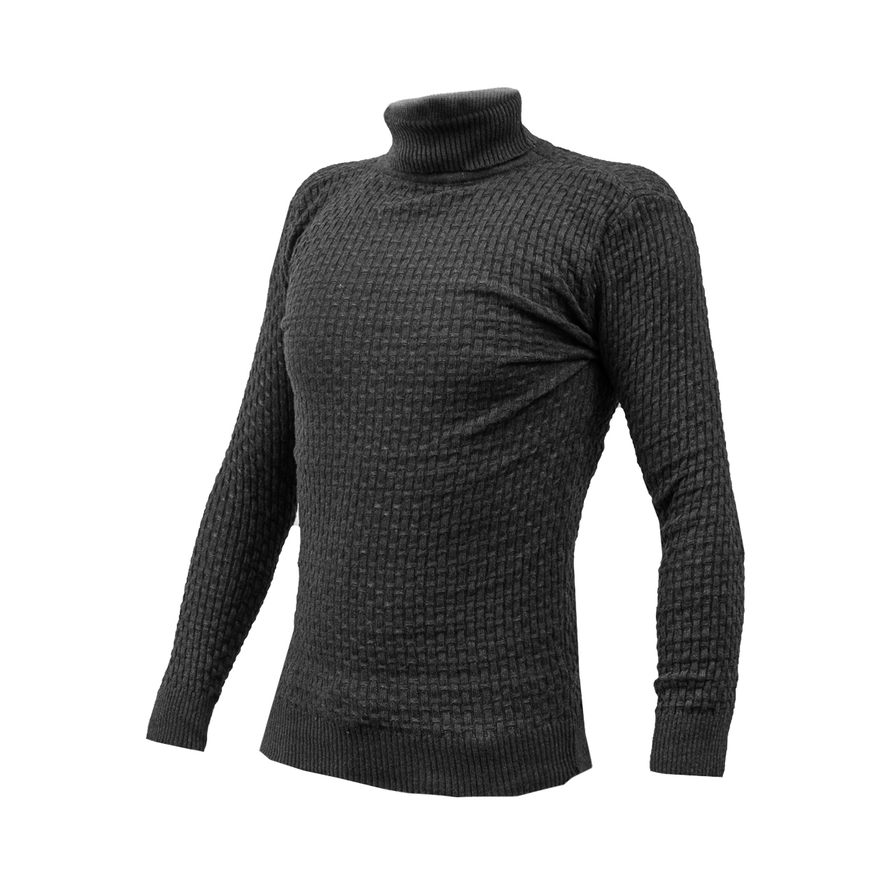 پلیور یقه اسکی مردانه طوسی تیره مدل Oktav