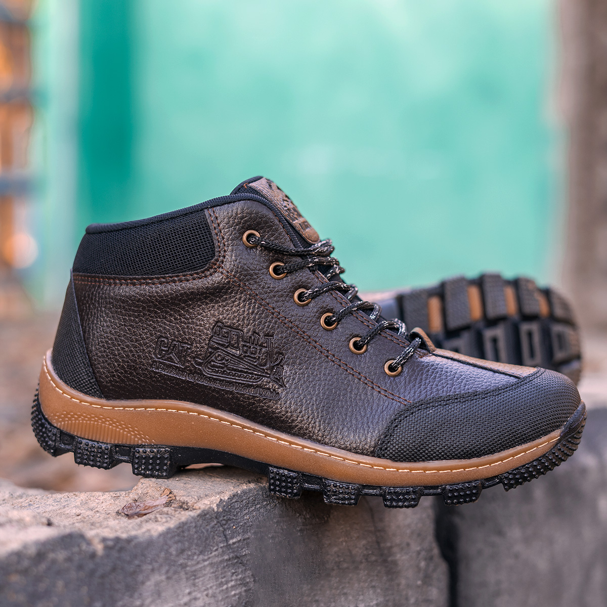 کفش ساقدار مردانه Cat قهوه ای مدل hano