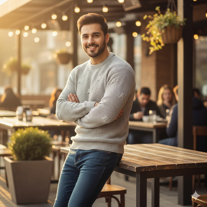 پلیور زاپ دار طوسی مردانه مدلDeta