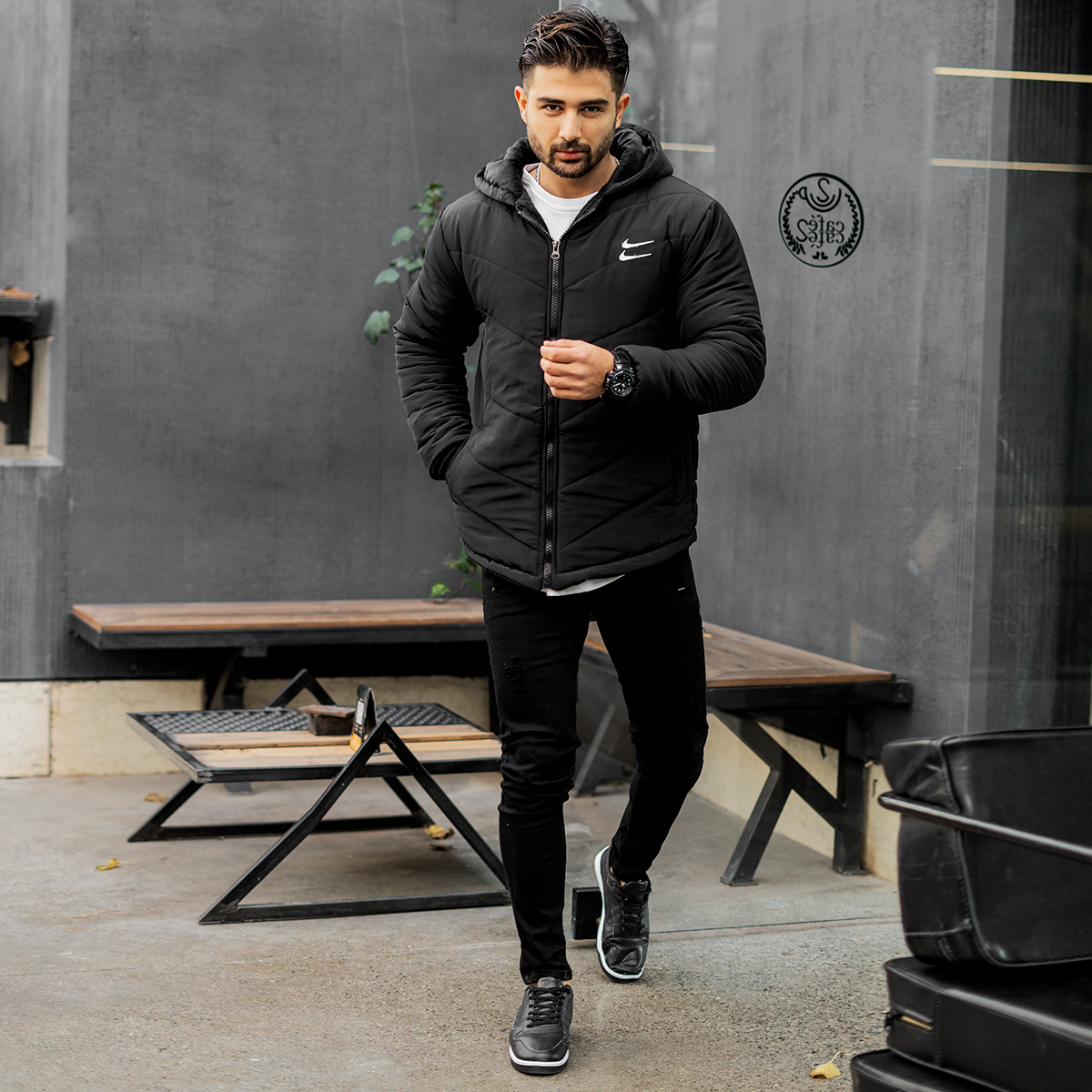 کاپشن دونایک مشکی مردانه مدل PANORA