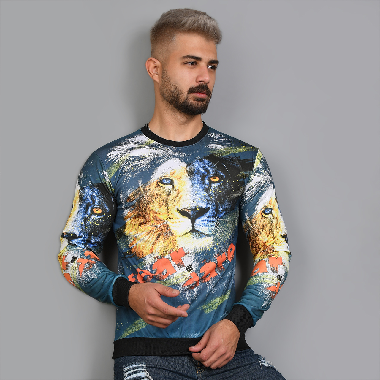 دورس مردانه طرح شیر سرمه ای مدل kasra