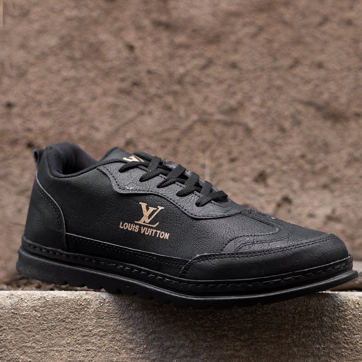 کفش تخت Lv مردانه مشکی مدل LOUIS