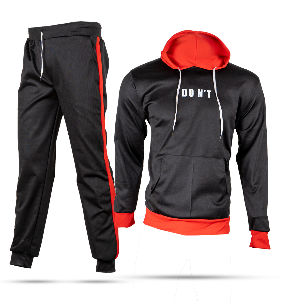 ست هودی شلوار مشکی قرمز مردانه Dontمدل Arsham