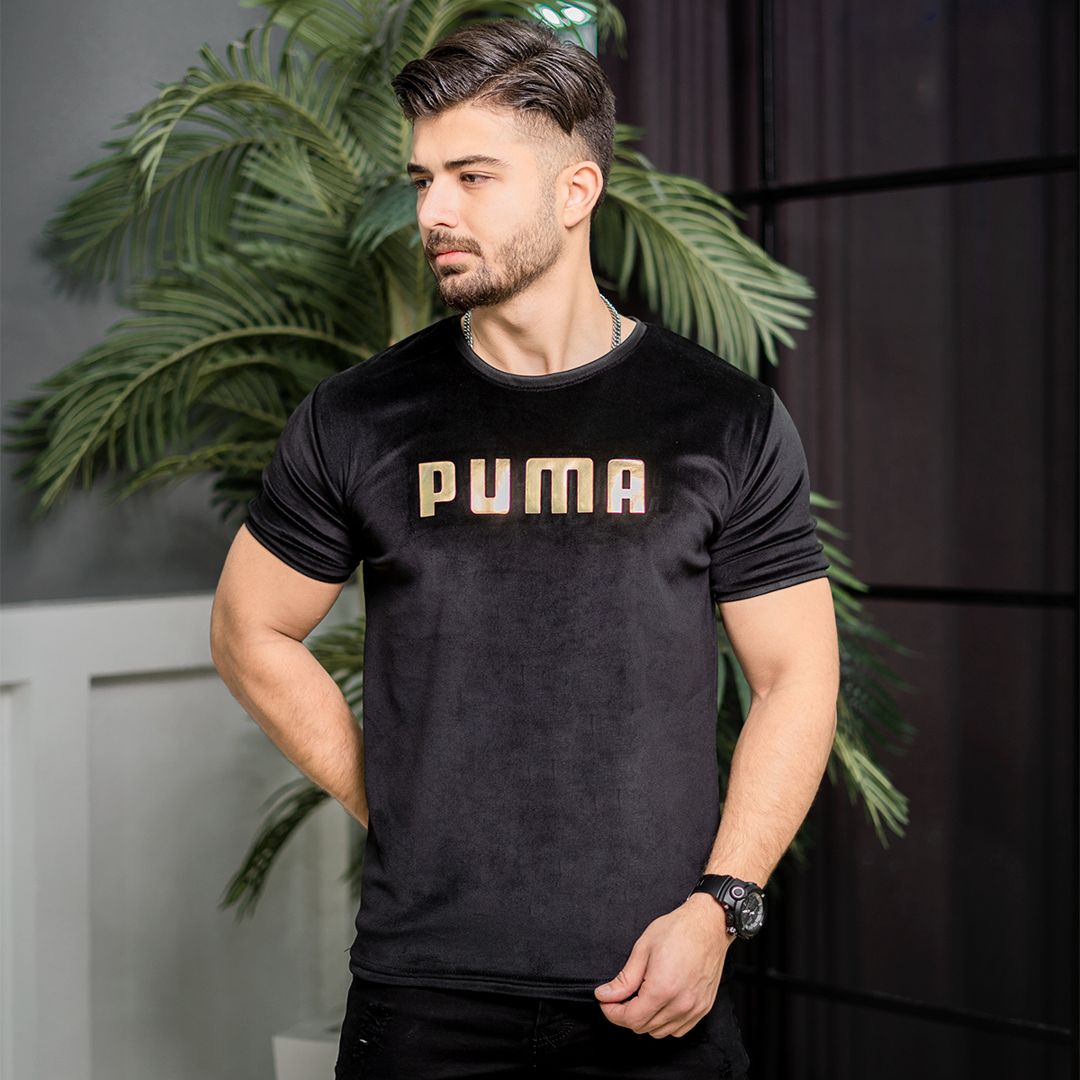 تیشرت مخمل Puma مردانه مدل Horosh