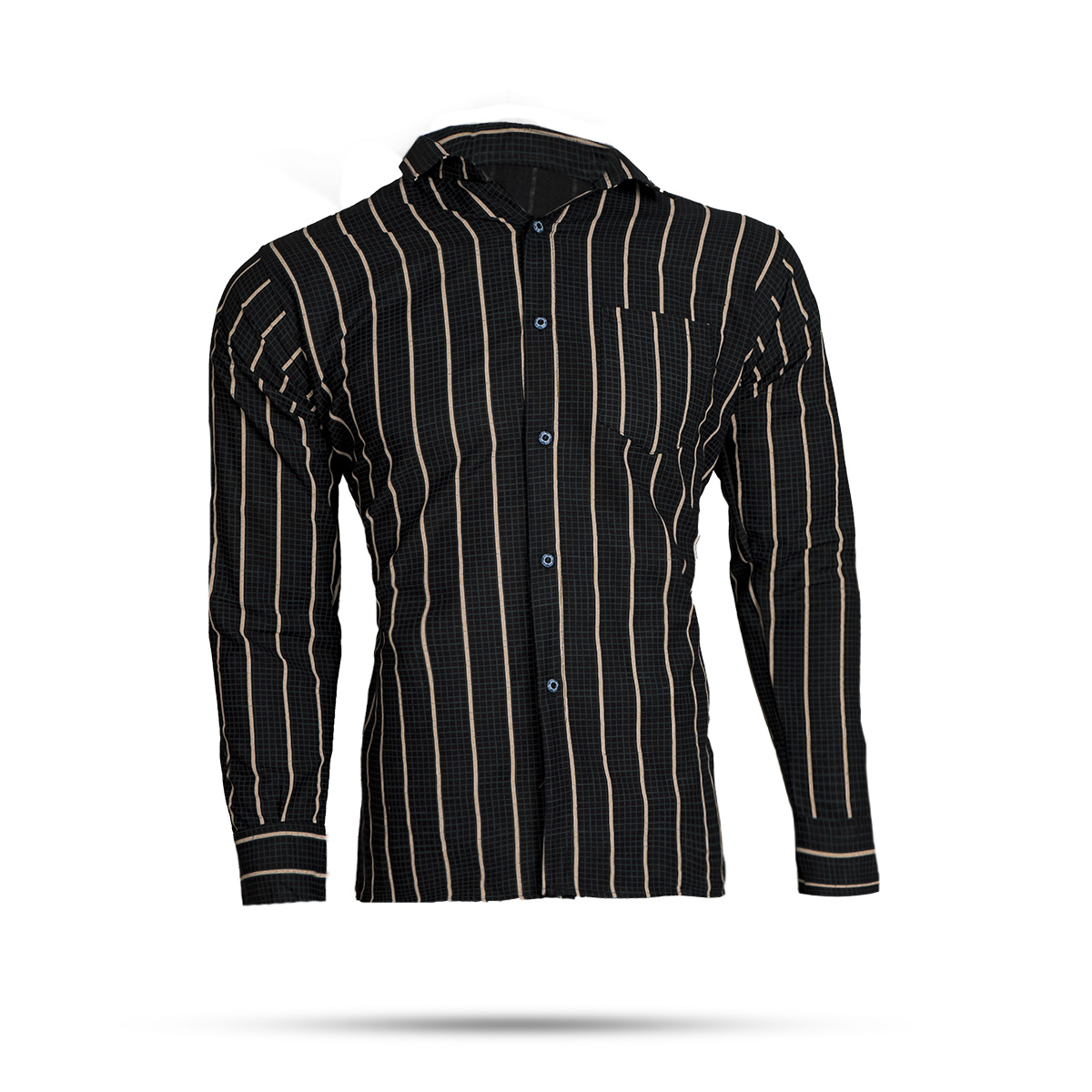 پیراهن مردانه راه راه کرم مدل Delvin