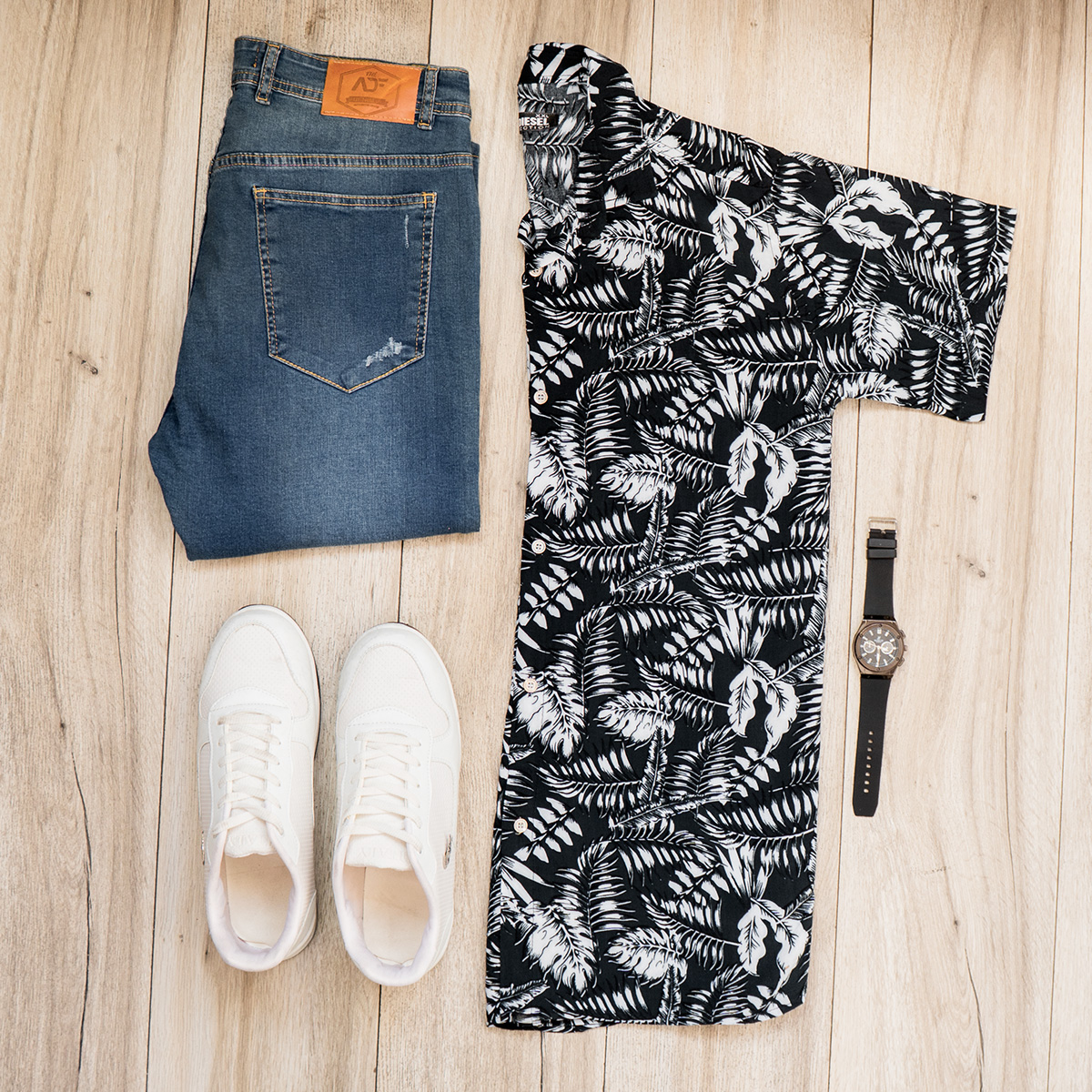 پیراهن هاوایی مردانه مدل Panik