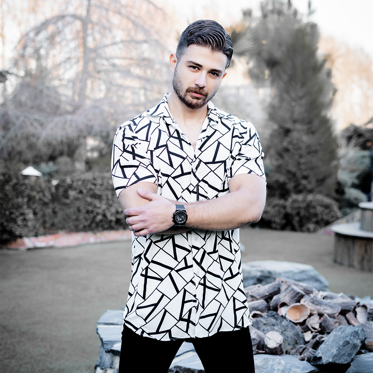 پیراهن هاوایی مردانه مدل Rasina