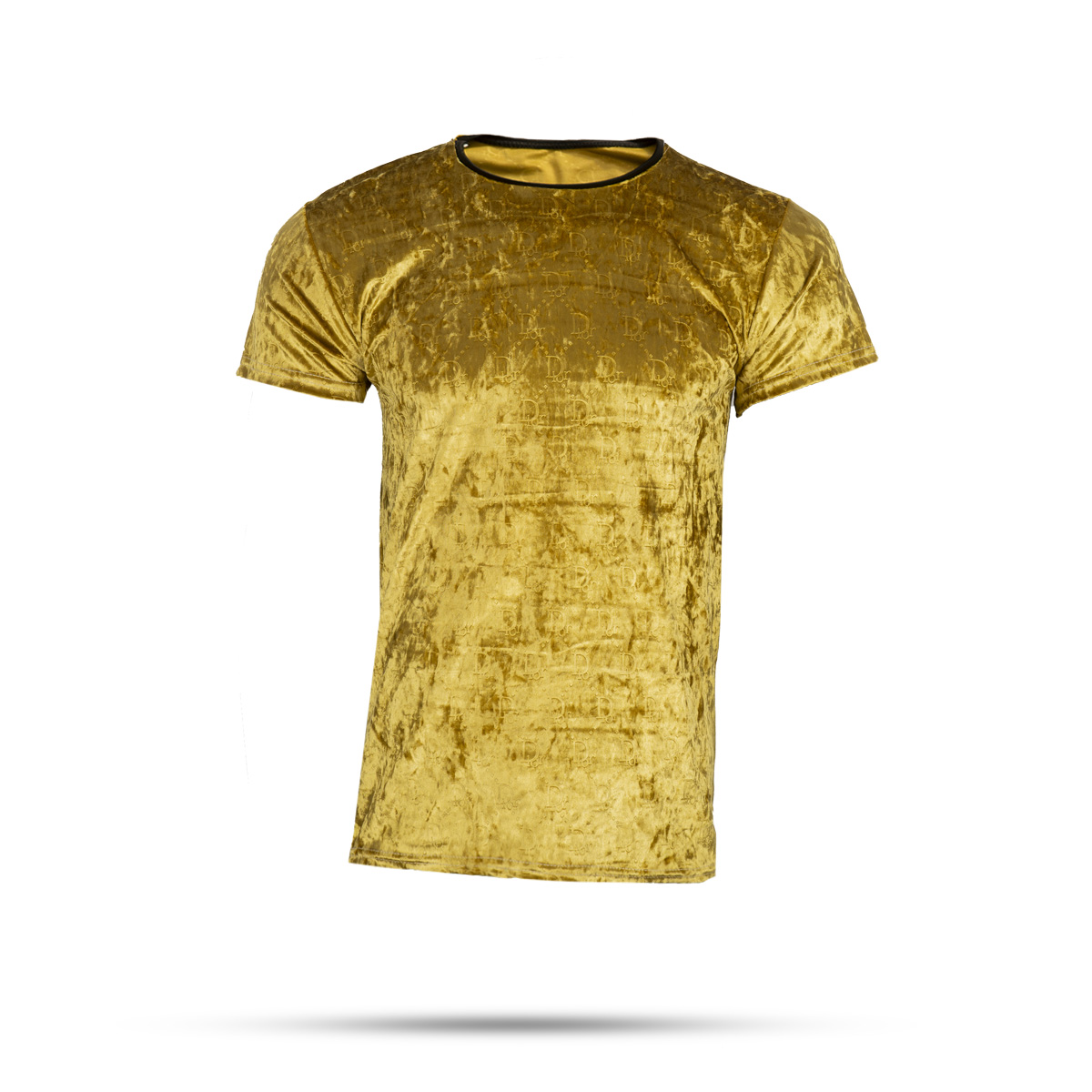 تیشرت مخمل خردلی مردانه مدل Dior