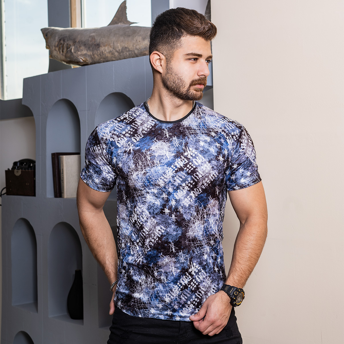 تیشرت مخمل مردانه مدل Adera