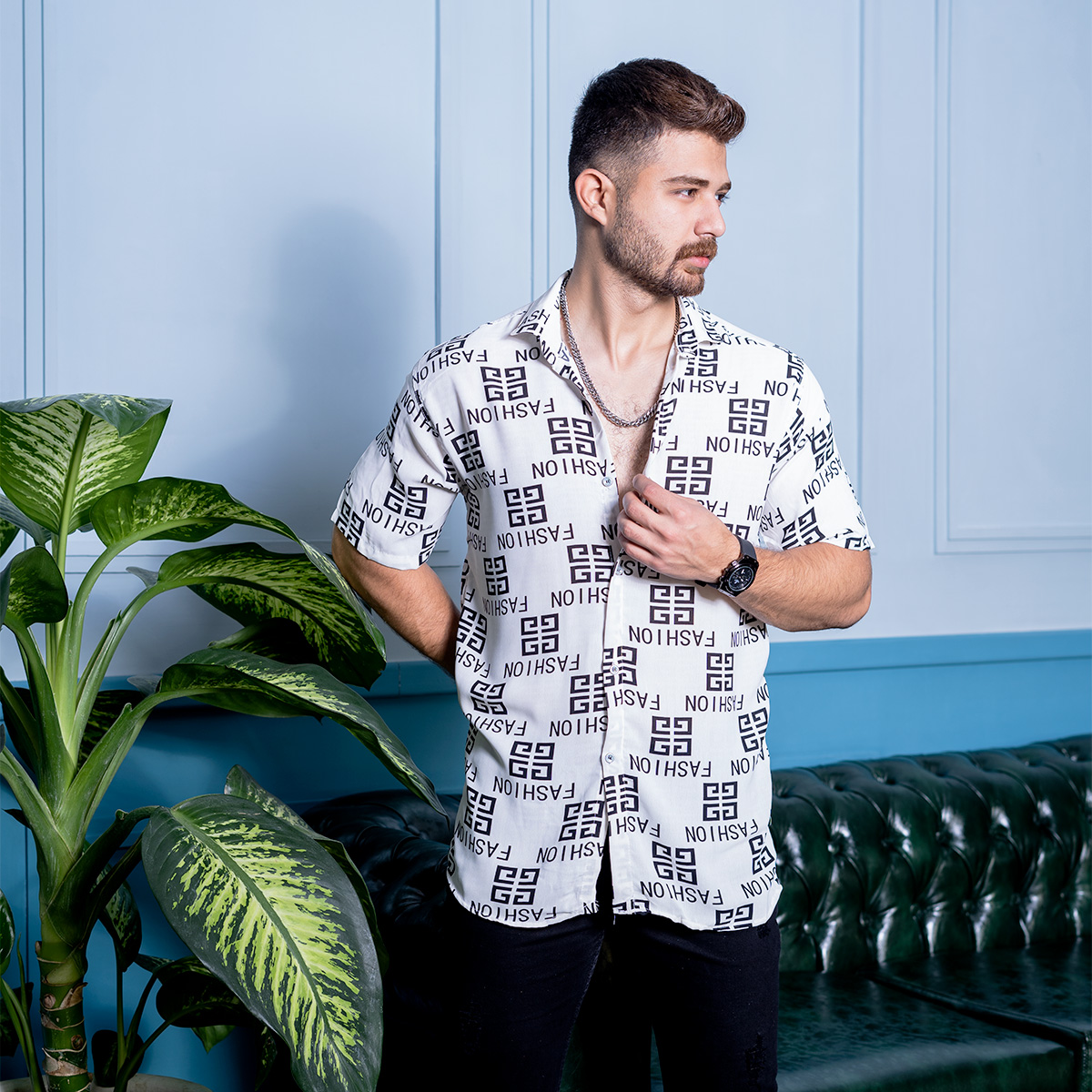 پیراهن هاوایی مردانه مدل F 402