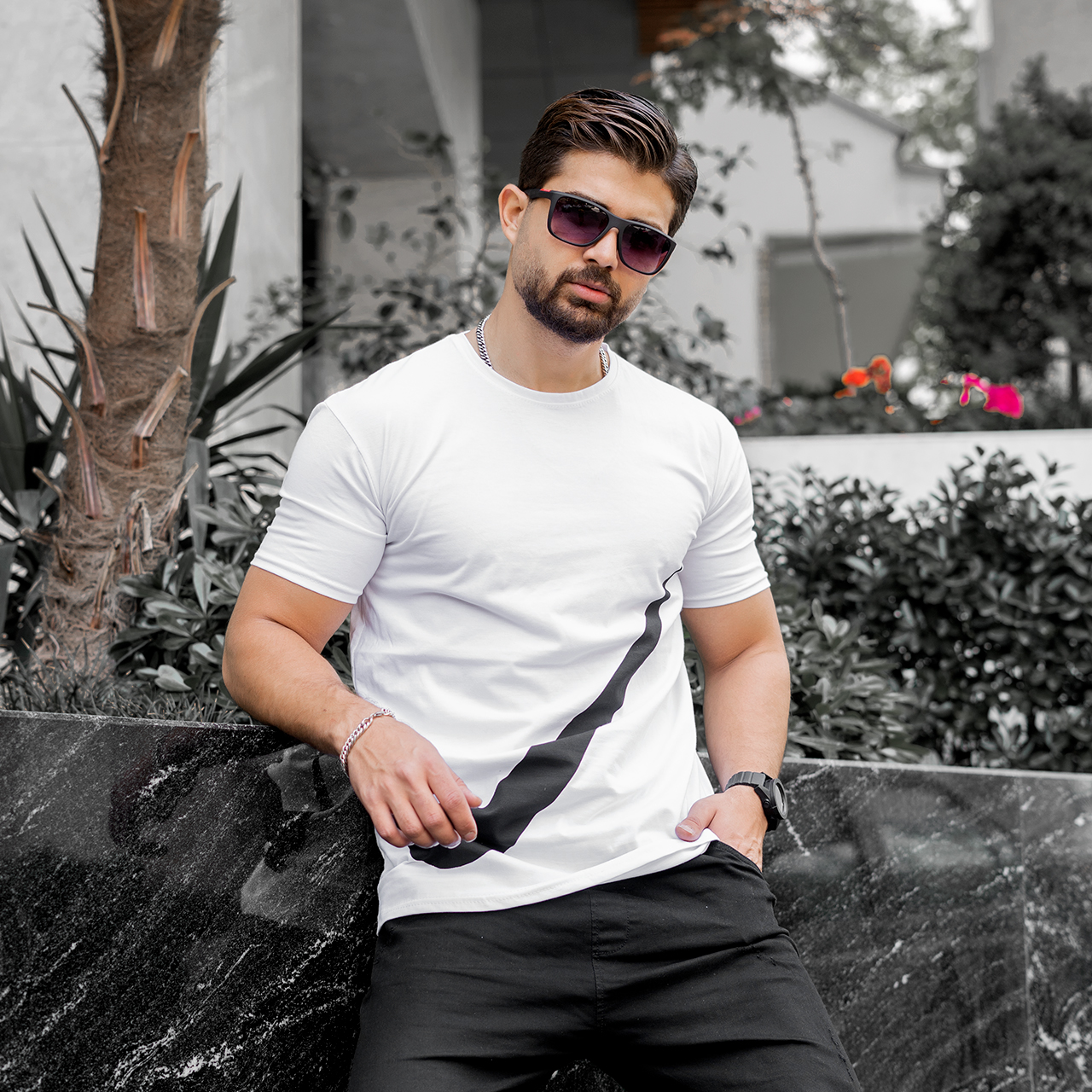 تیشرت نایک سفید مردانه مدل N400