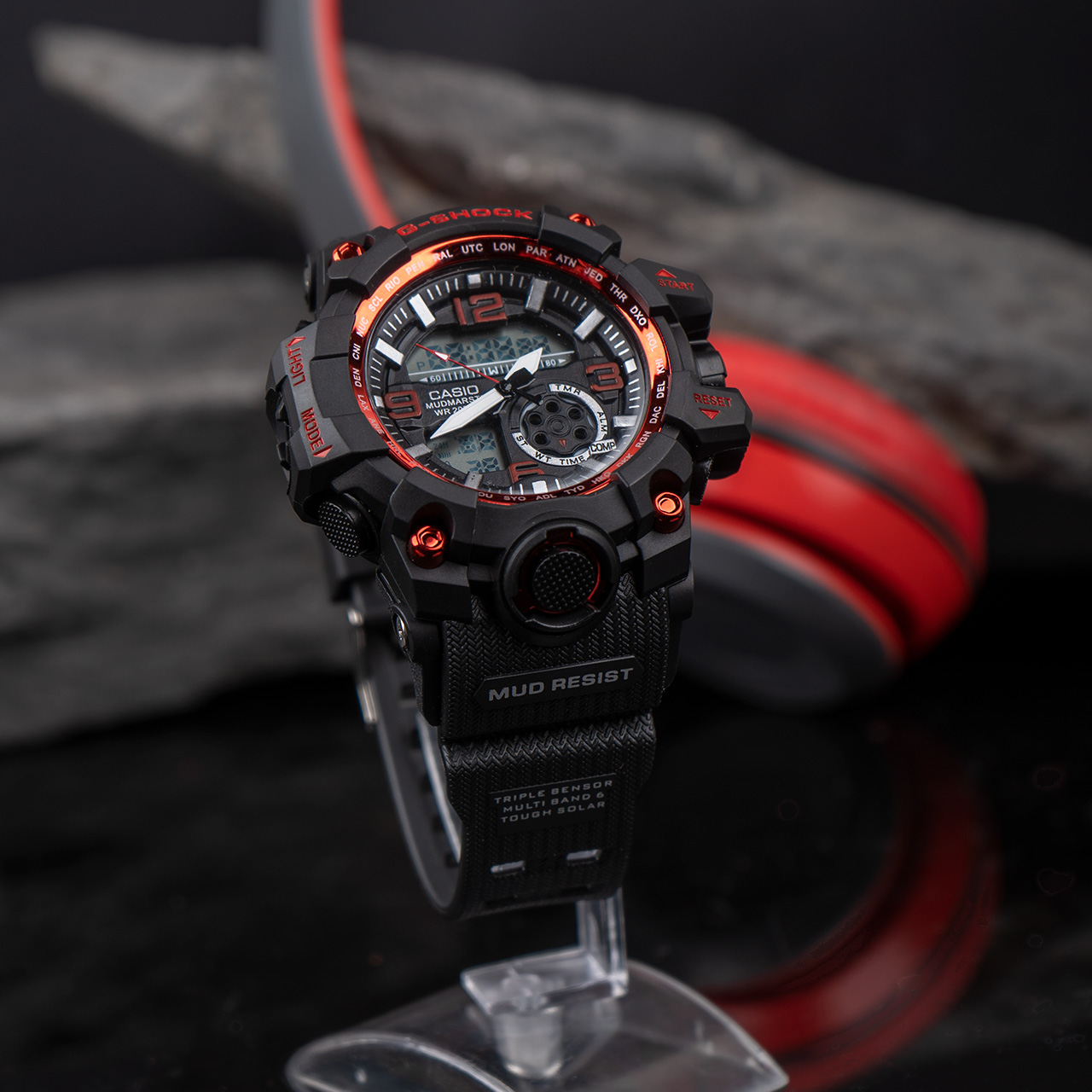 ساعت جی شاک مشکی قرمز مدل sp750