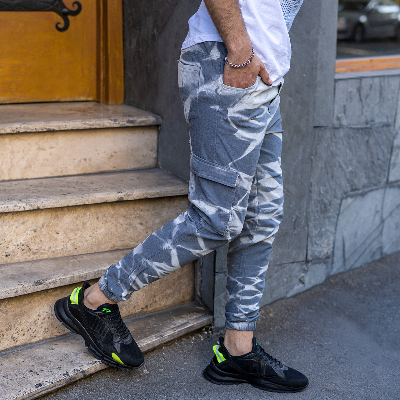 شلوار اسلش مردانه ابرو بادی طوسی مدل 57