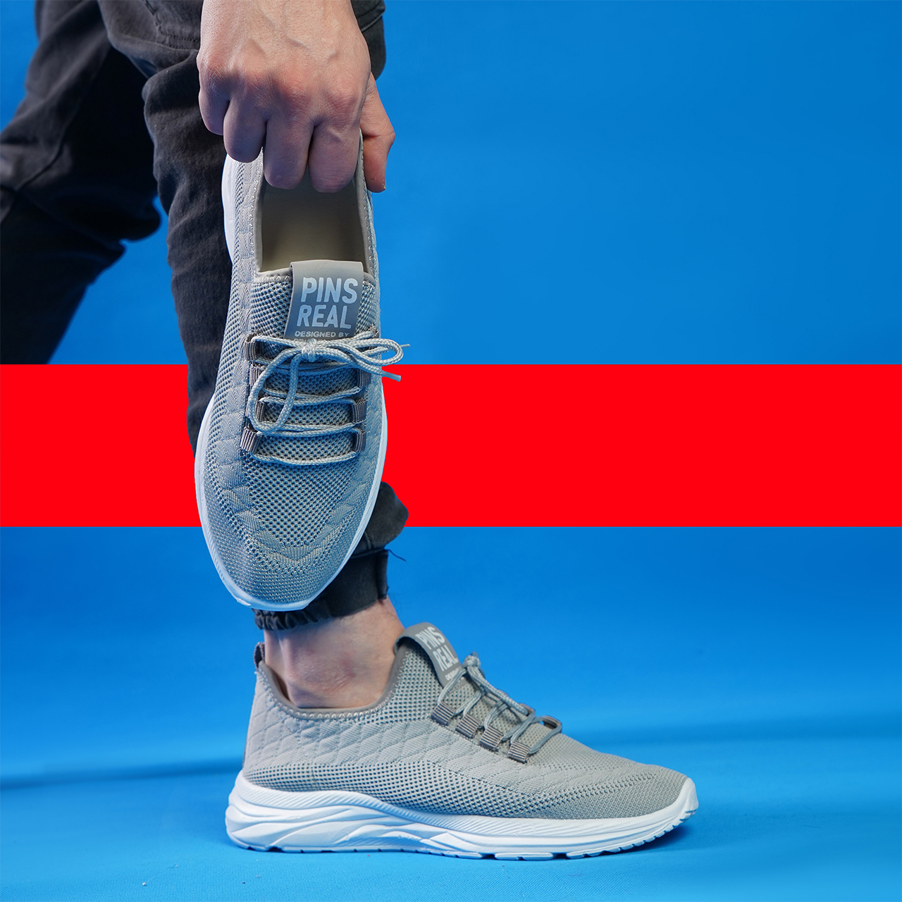 کفش ورزشی pins real مردانه طوسی مدل PR