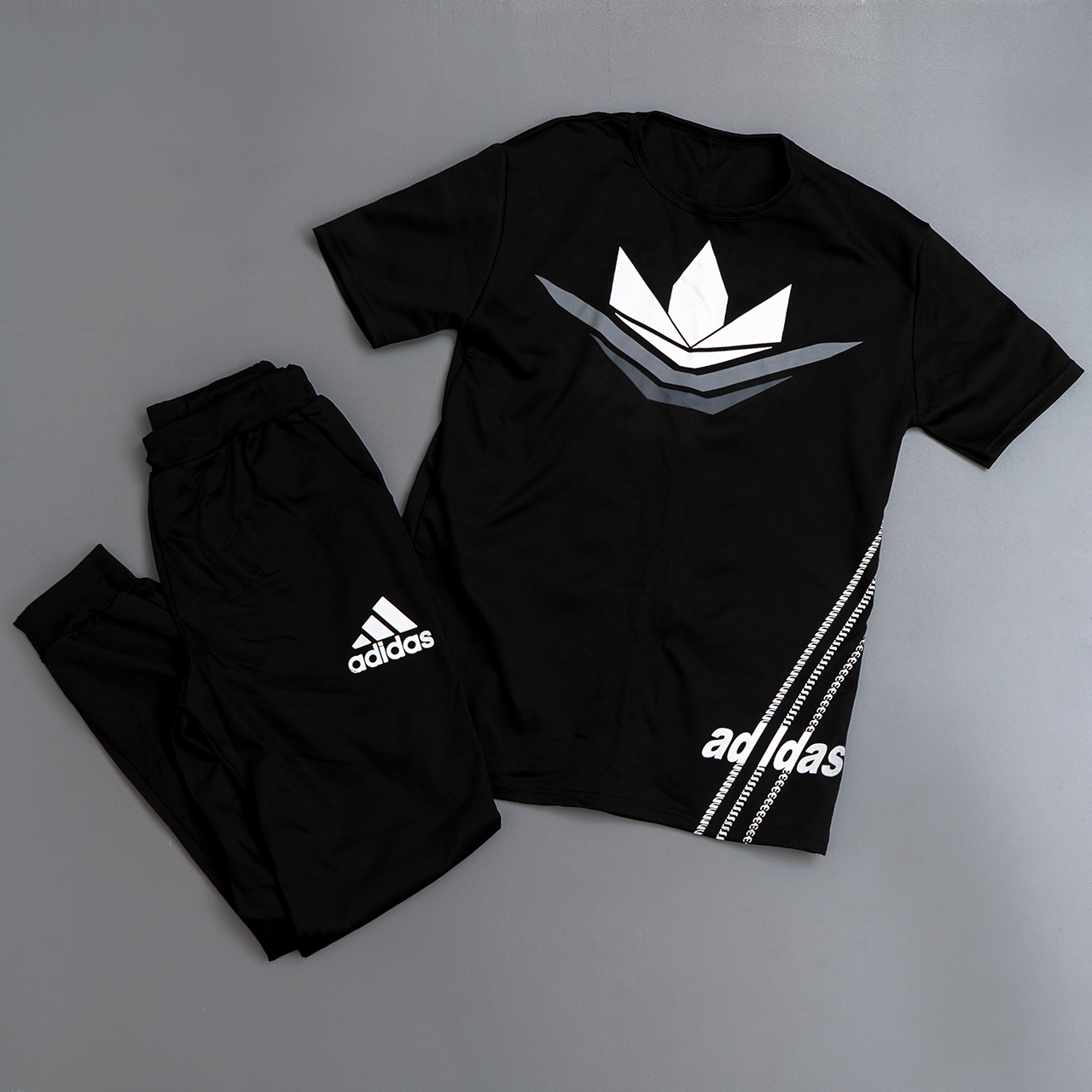 ست تیشرت شلوار آدیداس مشکی مدل Diamond