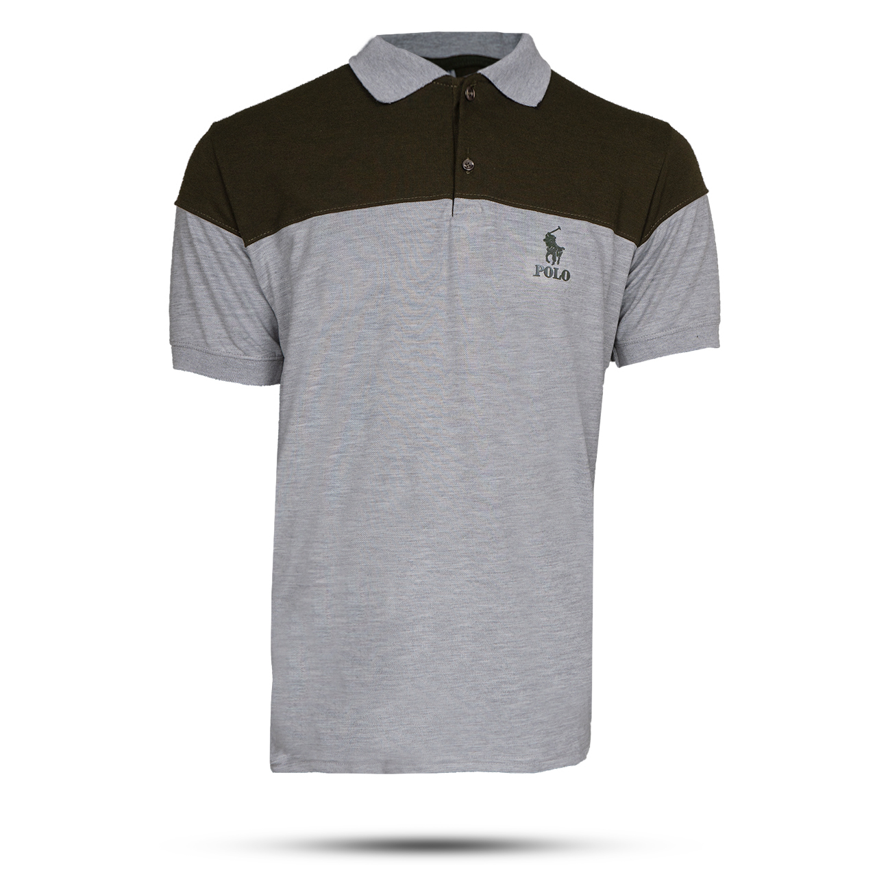 تیشرت مردانه POLO طوسی- سبز مردانه Mazyar