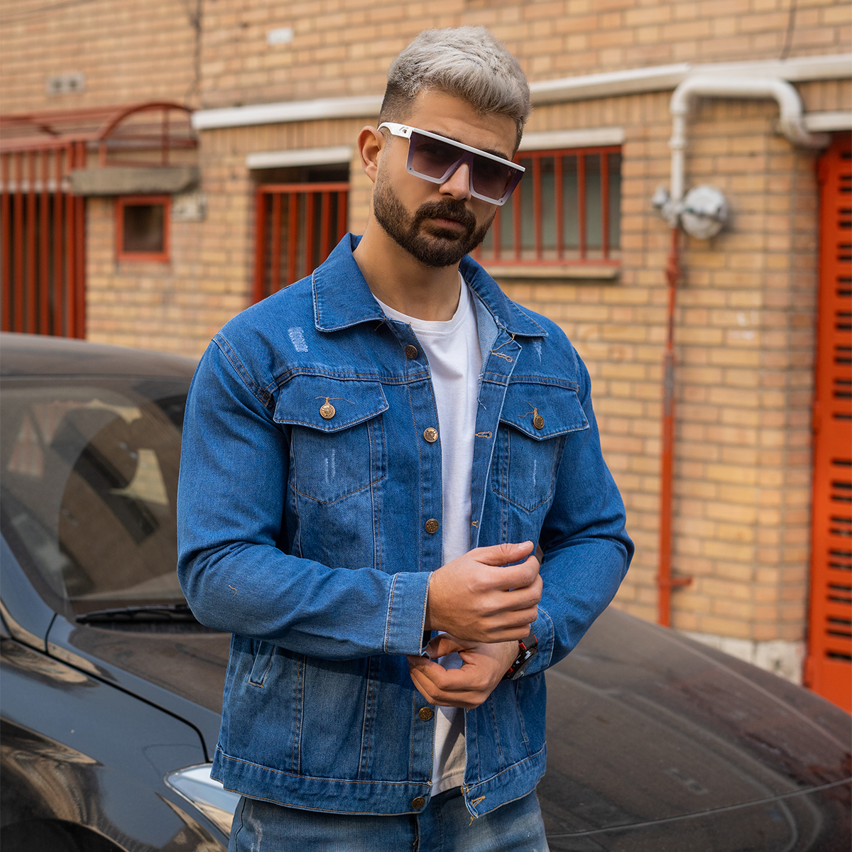 کت مردانه آبی مدل Jean