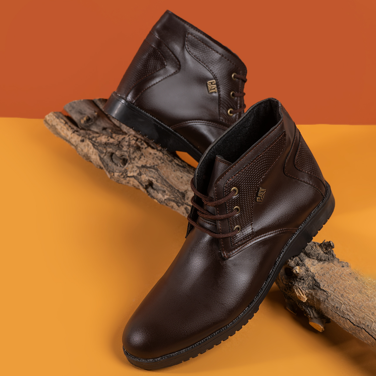 نیم بوت CAT مردانه قهوه ای مدلCatano