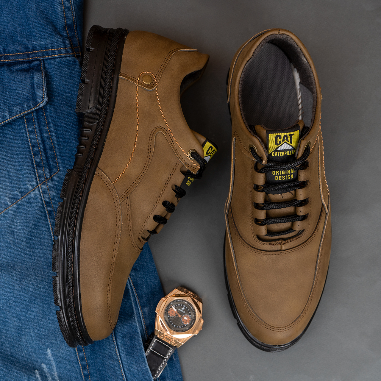 کفش تخت خاکی مردانه مدل F88