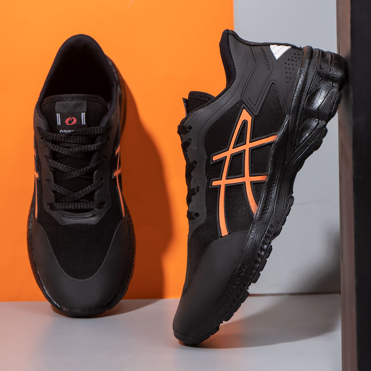 کفش ورزشی مشکی نارنجی زیره مشکی مردانه مدل Rail