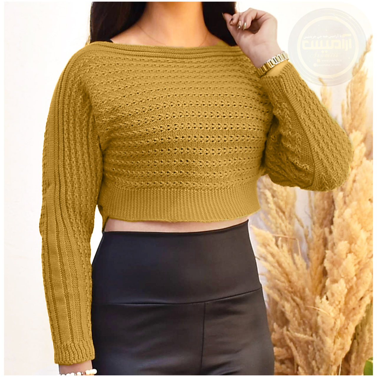 نیم تنه دخترانه خردلی مدل Bita