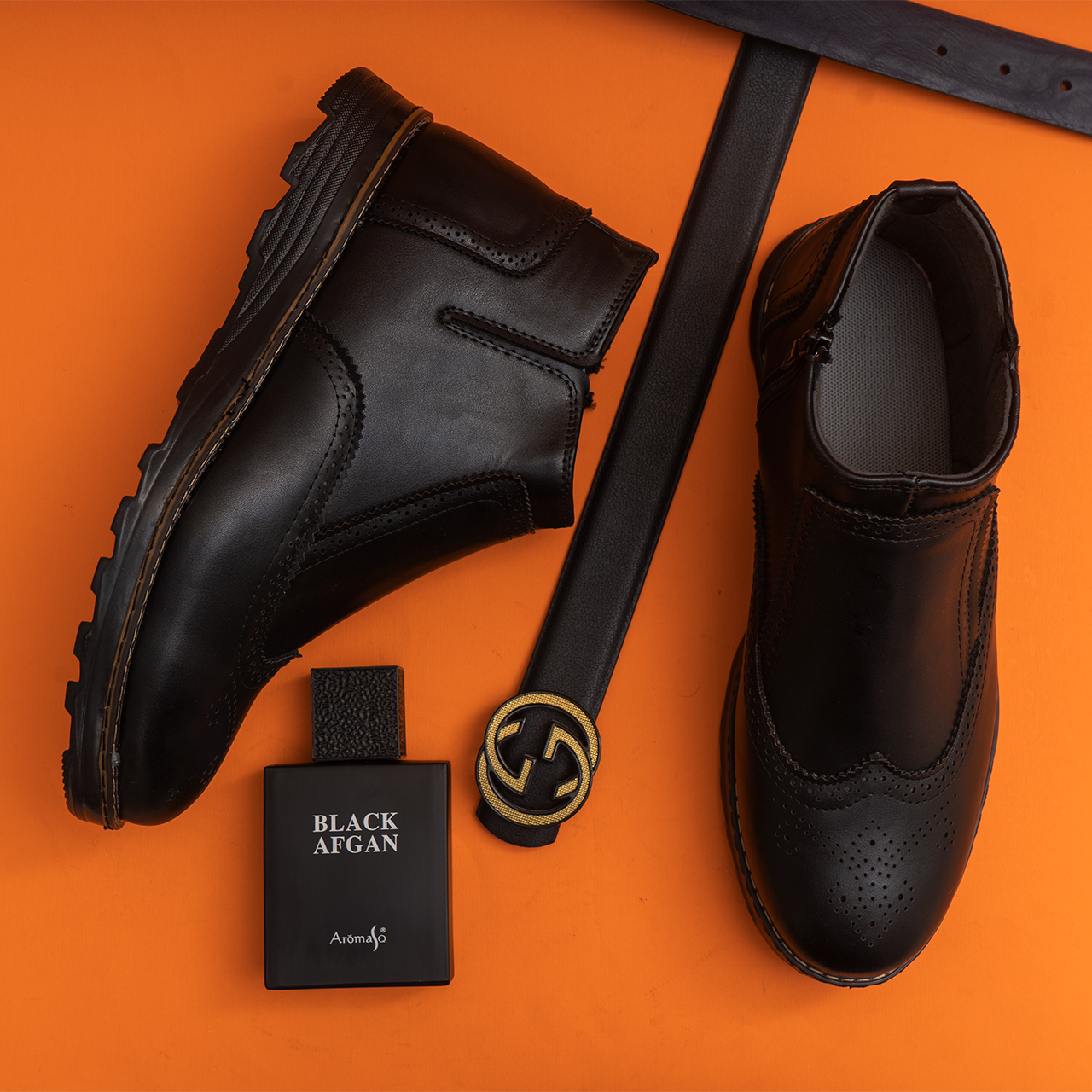 نیم بوت مردانه مشکی مدل Behbod