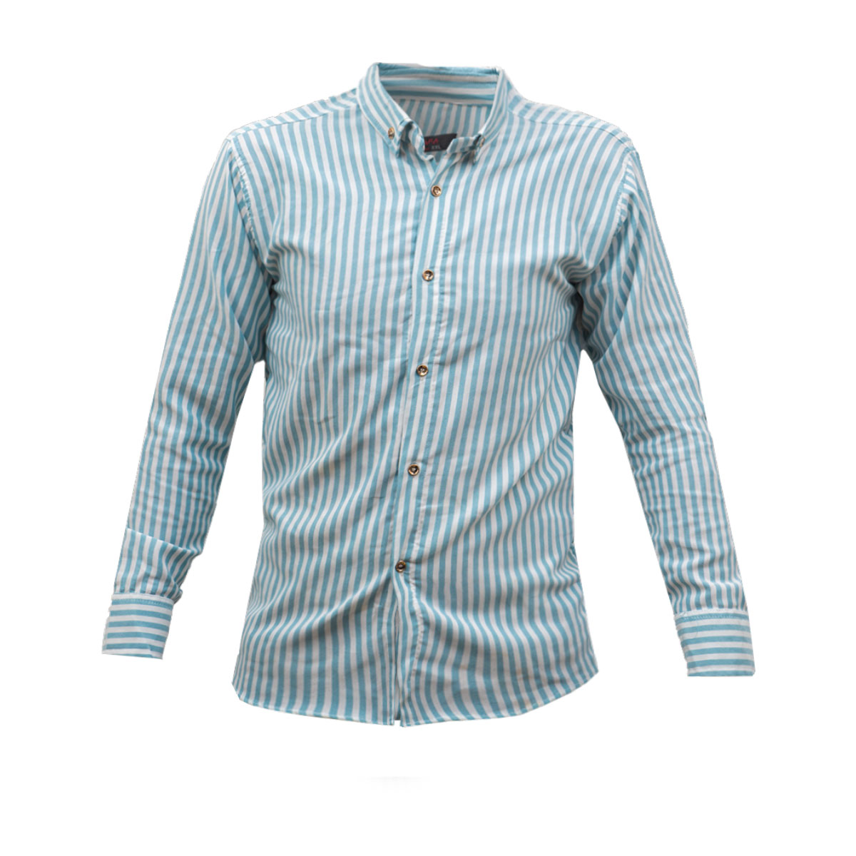 پیراهن راه راه آبی سفید مردانه مدل HAMED