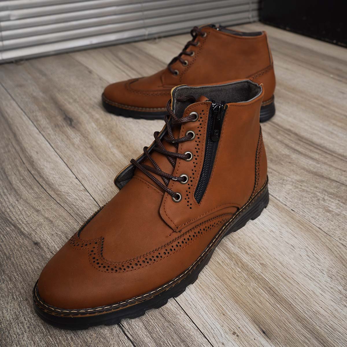 نیم بوت مردانه قهوه ای مدل Hirbod