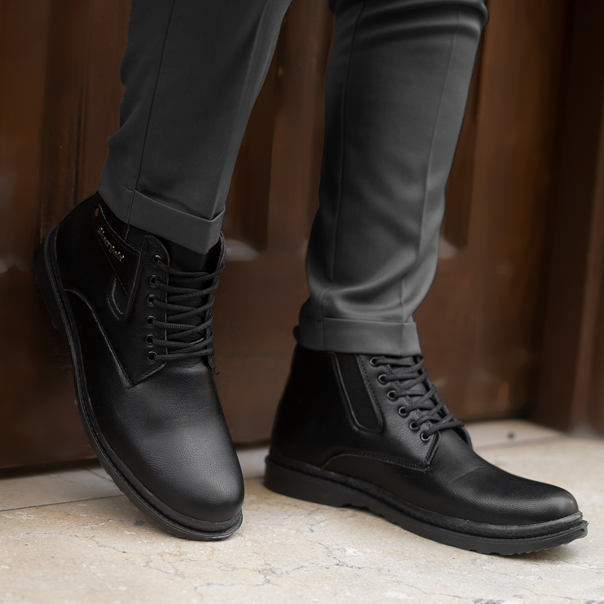 نیم بوت مردانه مشکی مدل Nariman