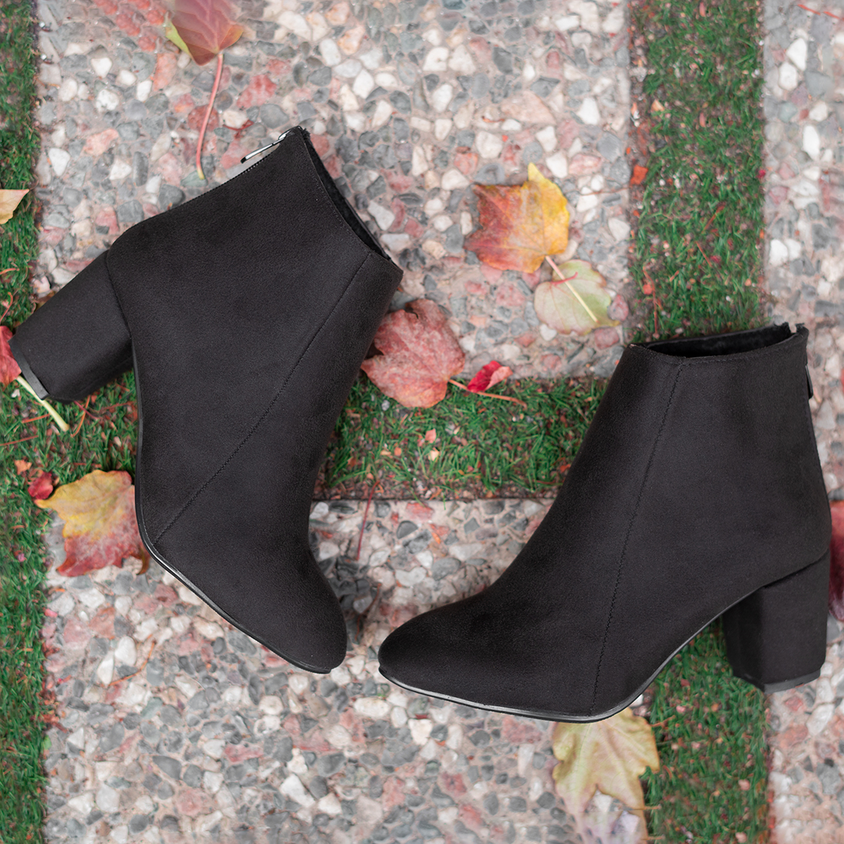 نیم بوت دخترانه پاشنه دار مشکی مدل Anosha