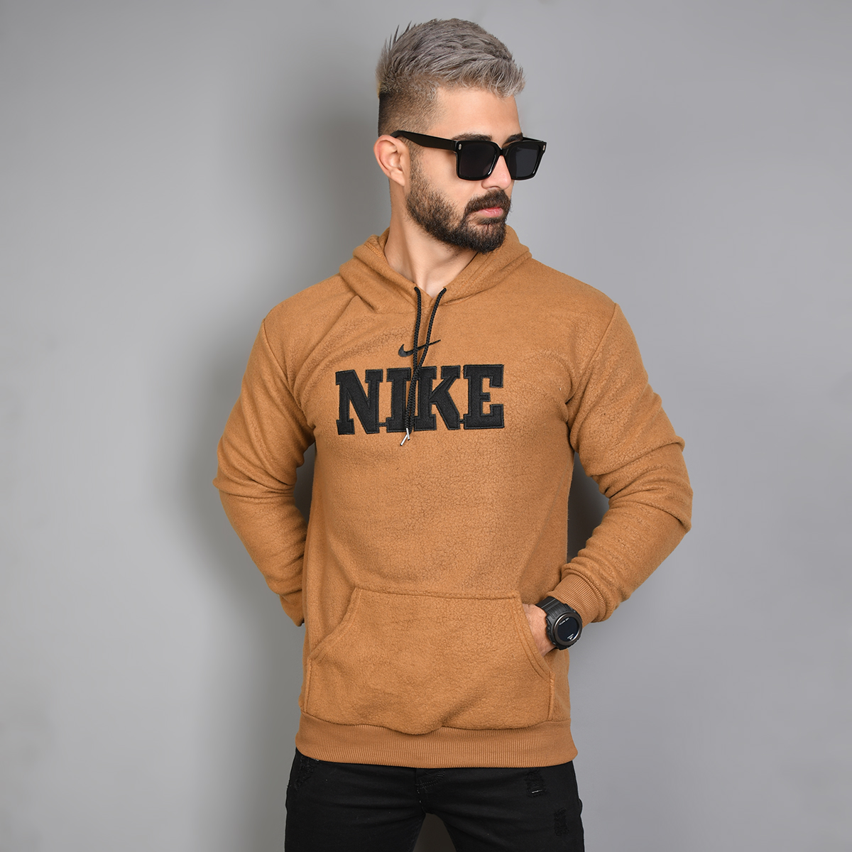 هودی نایک(مشکی) نسکافه ای مردانه مدل Rator