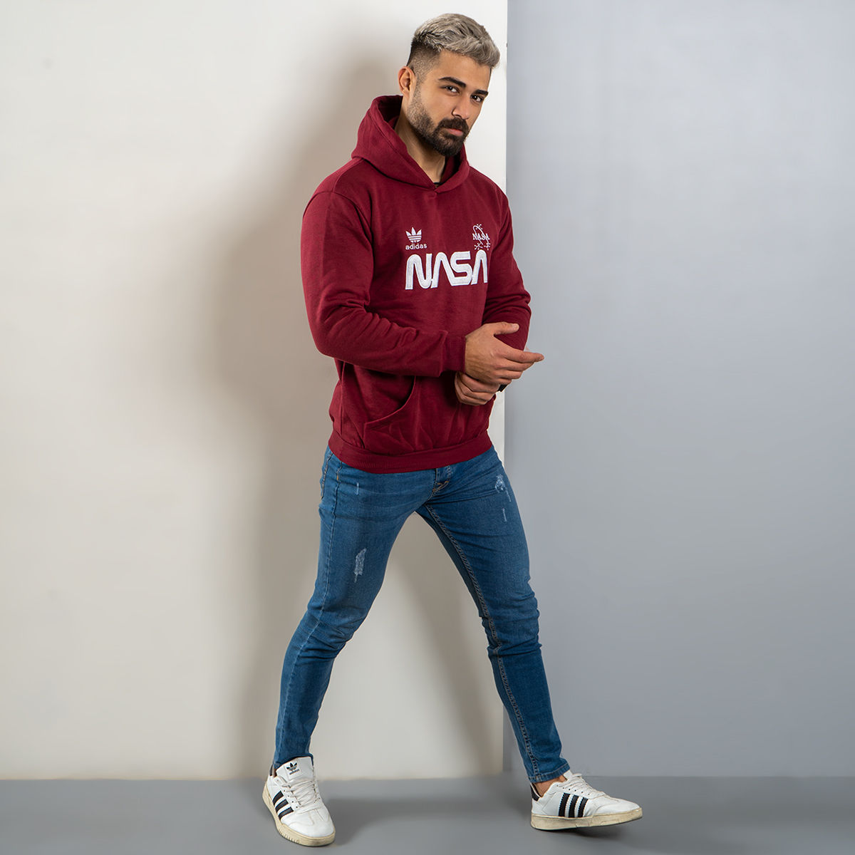 هودی مردانه Nasa زرشکی مدل Jason