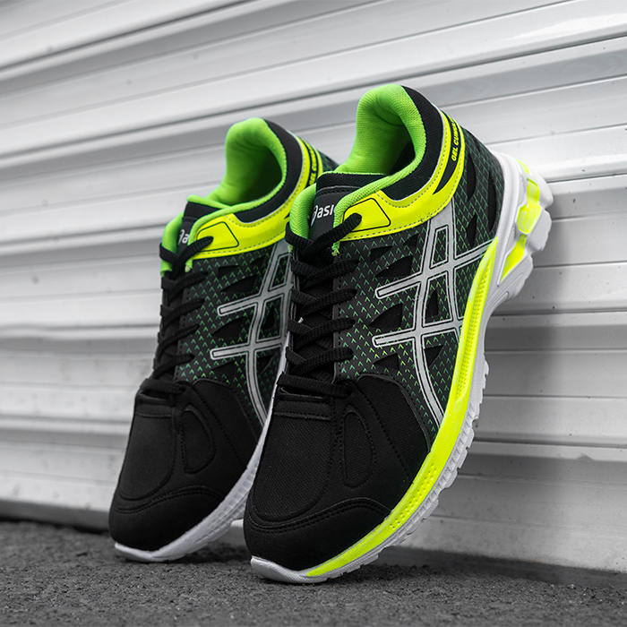کفش ورزشی Asics مردانه مشکی سبز مدل NERON