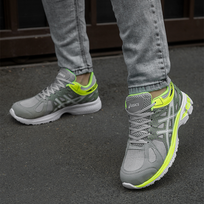 کفش ورزشی Asics مردانه طوسی سبز مدل NERON